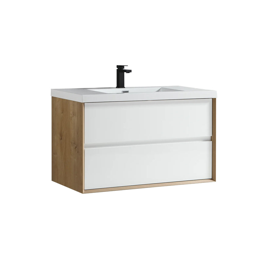 60 inch Sottile Floating Vanity Sink White Oak