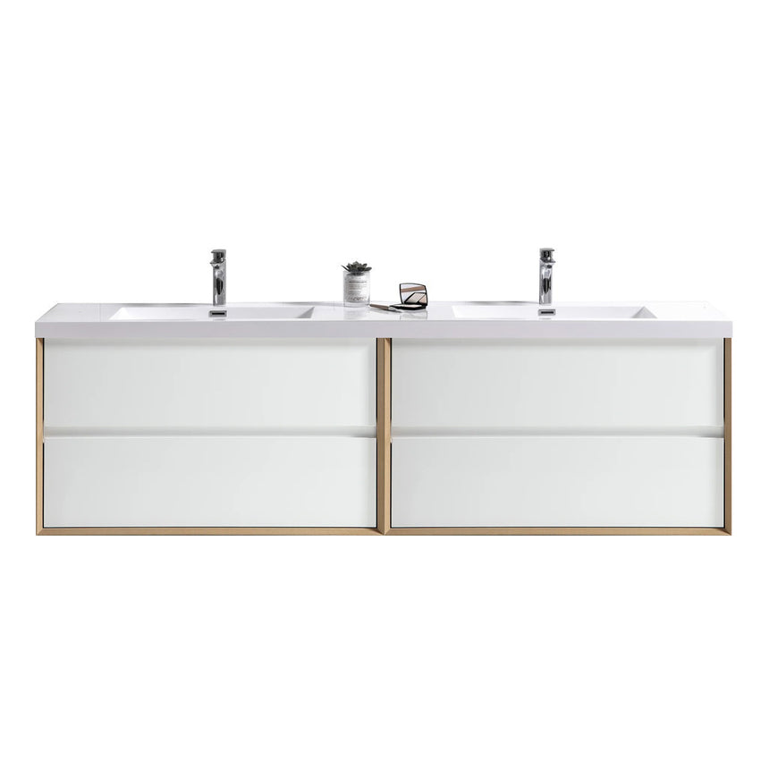 60 inch Sottile Floating Vanity Sink White Oak