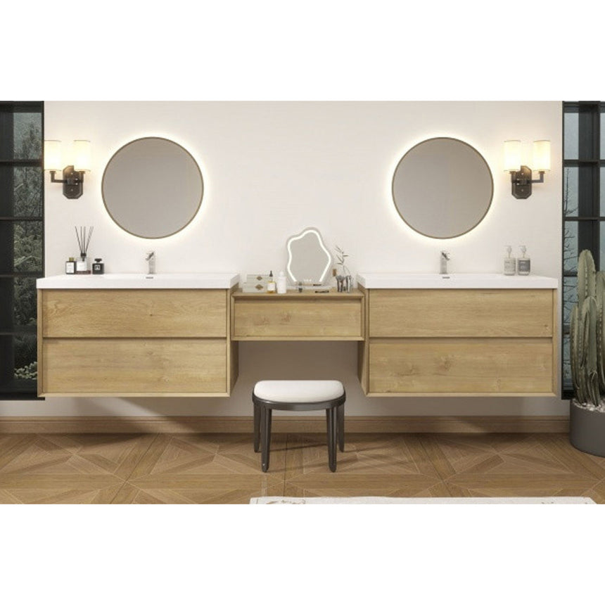 60 inch Sottile Floating Vanity Sink White Oak