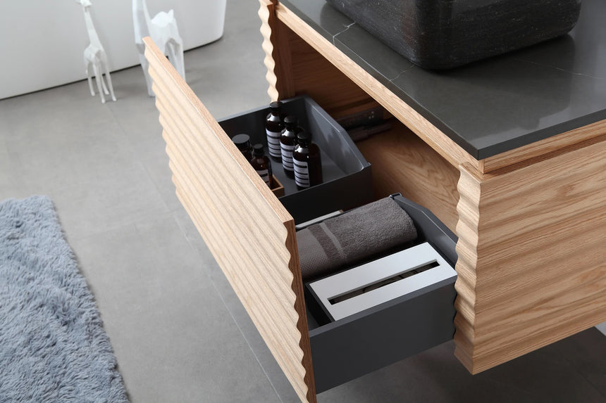 60 inch Orizzon Floating Vanity Chestnut