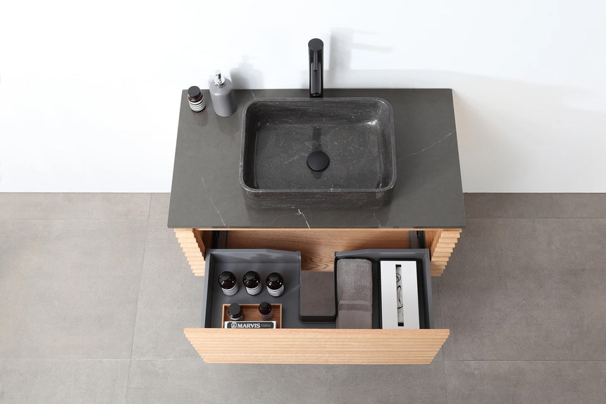 60 inch Orizzon Floating Vanity Chestnut