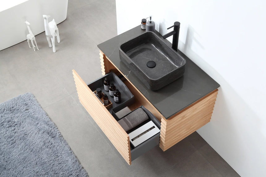 60 inch Orizzon Floating Vanity Chestnut