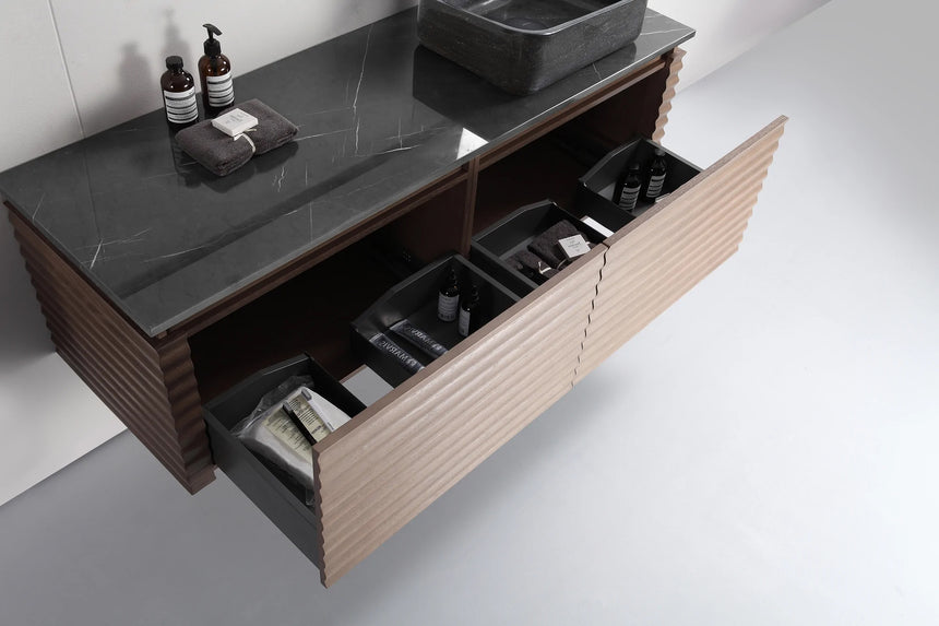 60 inch Orizzon Floating Vanity Chestnut