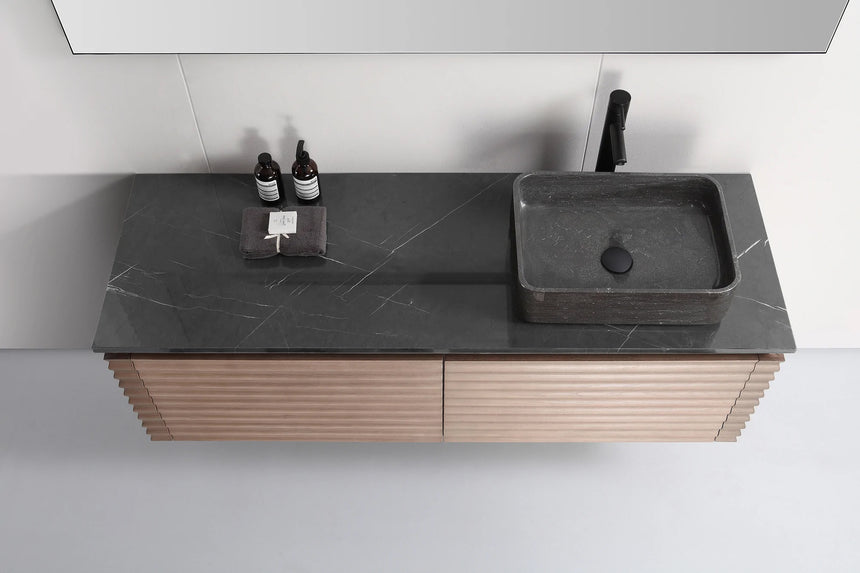 60 inch Orizzon Floating Vanity Chestnut