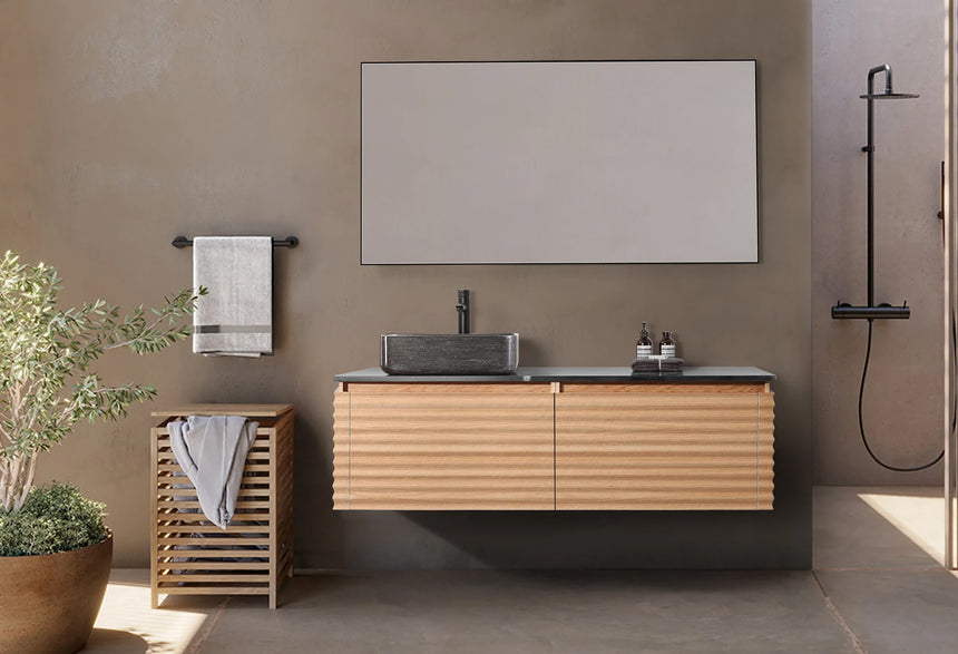 60 inch Orizzon Floating Vanity Chestnut