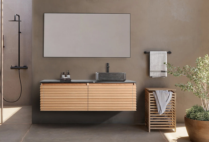 60 inch Orizzon Floating Vanity Chestnut