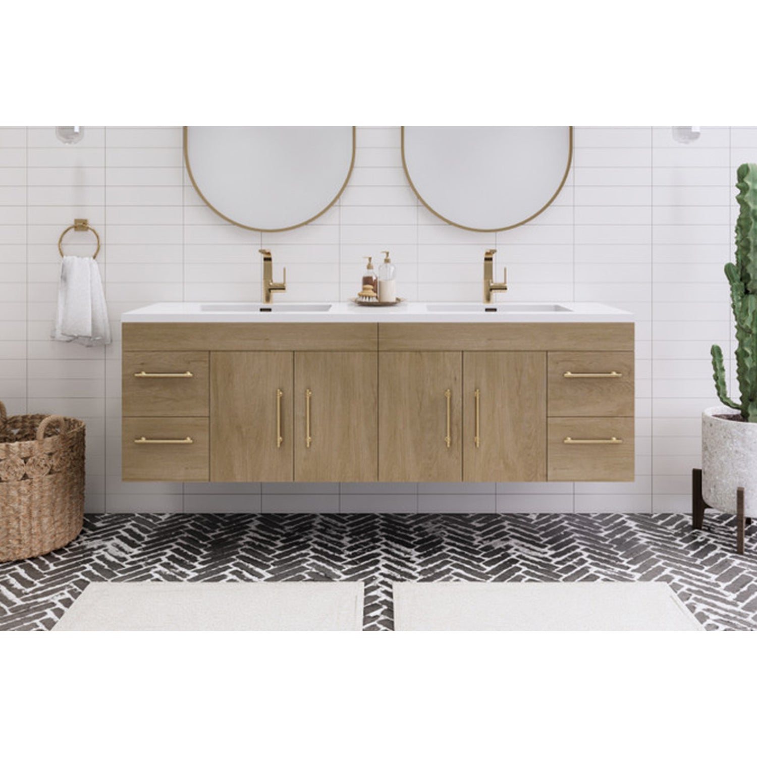 60 Inch Floating Vanity | Wall Mounted Bathroom Vanities – O&N Floating ...